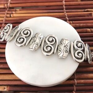Brighton Silver Swirl Link Bracelet